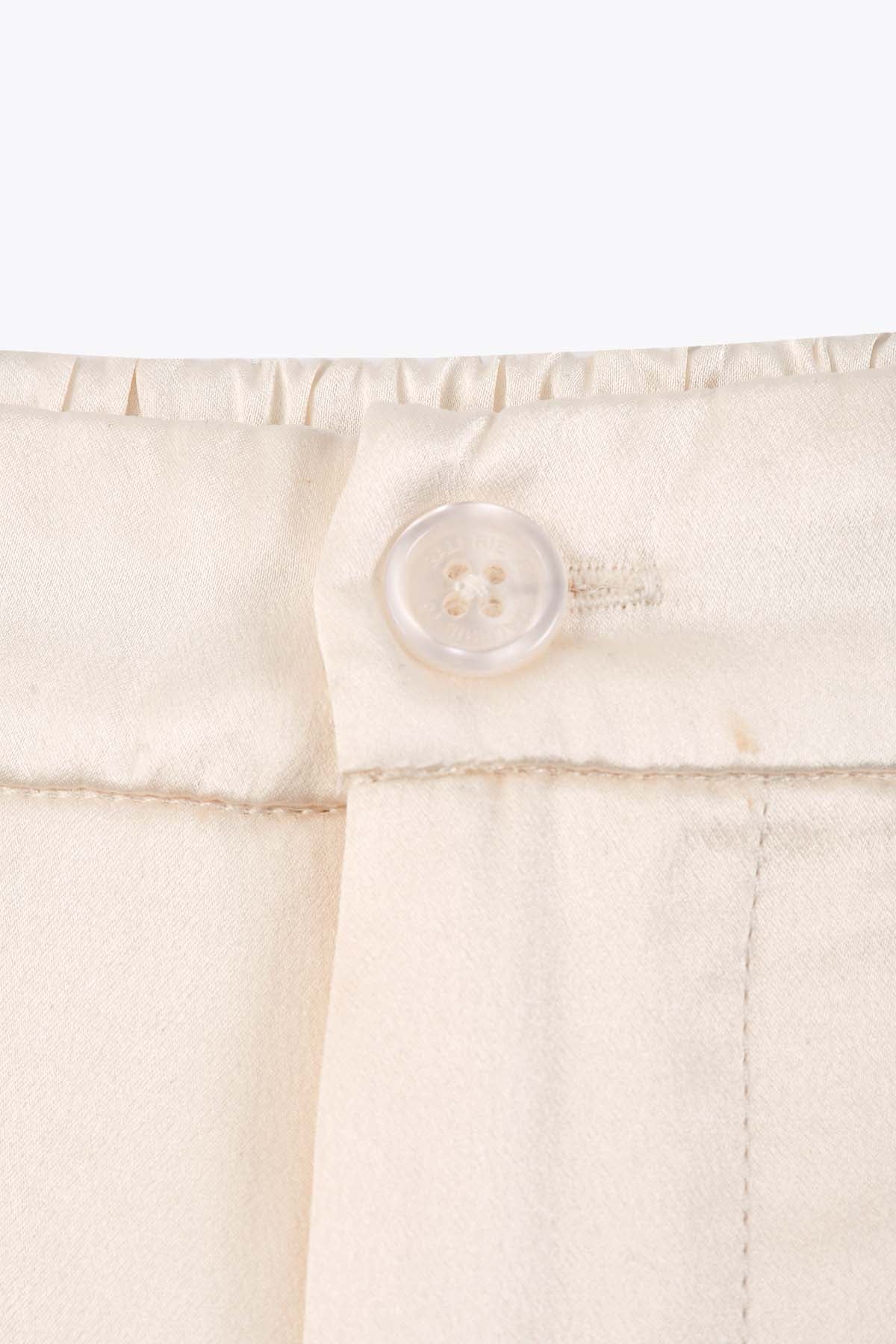 BOUTON G75 PANTALON SOIE FEMME BLANC CASSÉ 