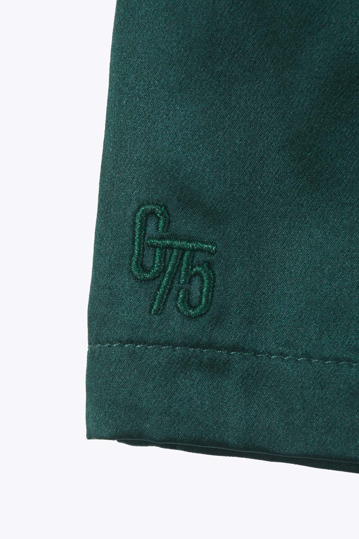 BRODERIE Short femme G75 en satin de soie vert royal