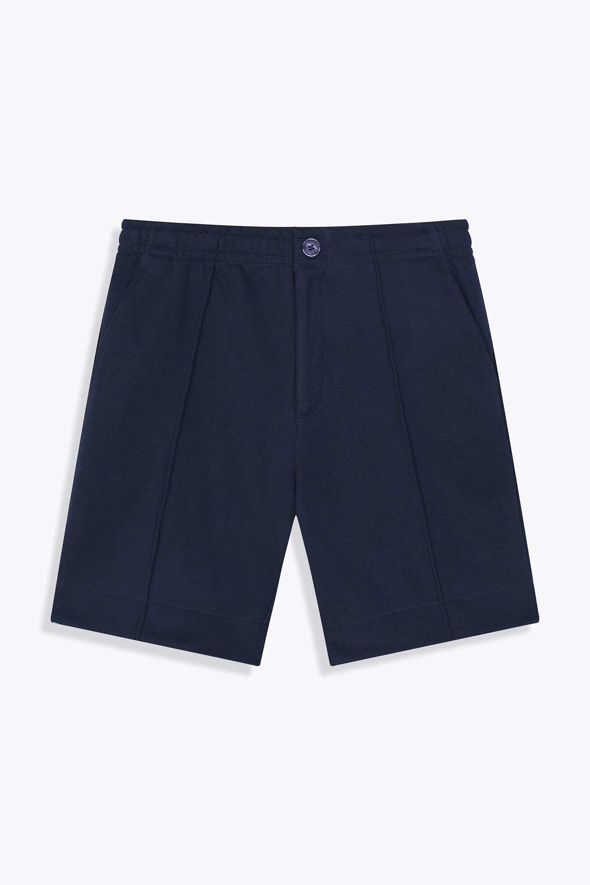 Bermuda bleu marine homme laine "Guerrière" art by Skio x Galerie 75