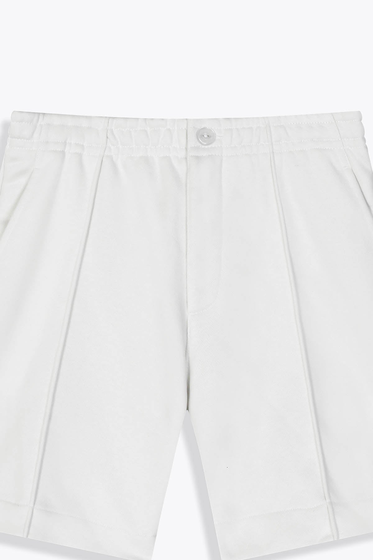 Vue Taille Bermuda homme laine blanc "Les amazones" art by Skio x Galerie 75 