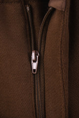 détail Bermuda homme marron laine "les amazones" art by Skio X Galerie 75