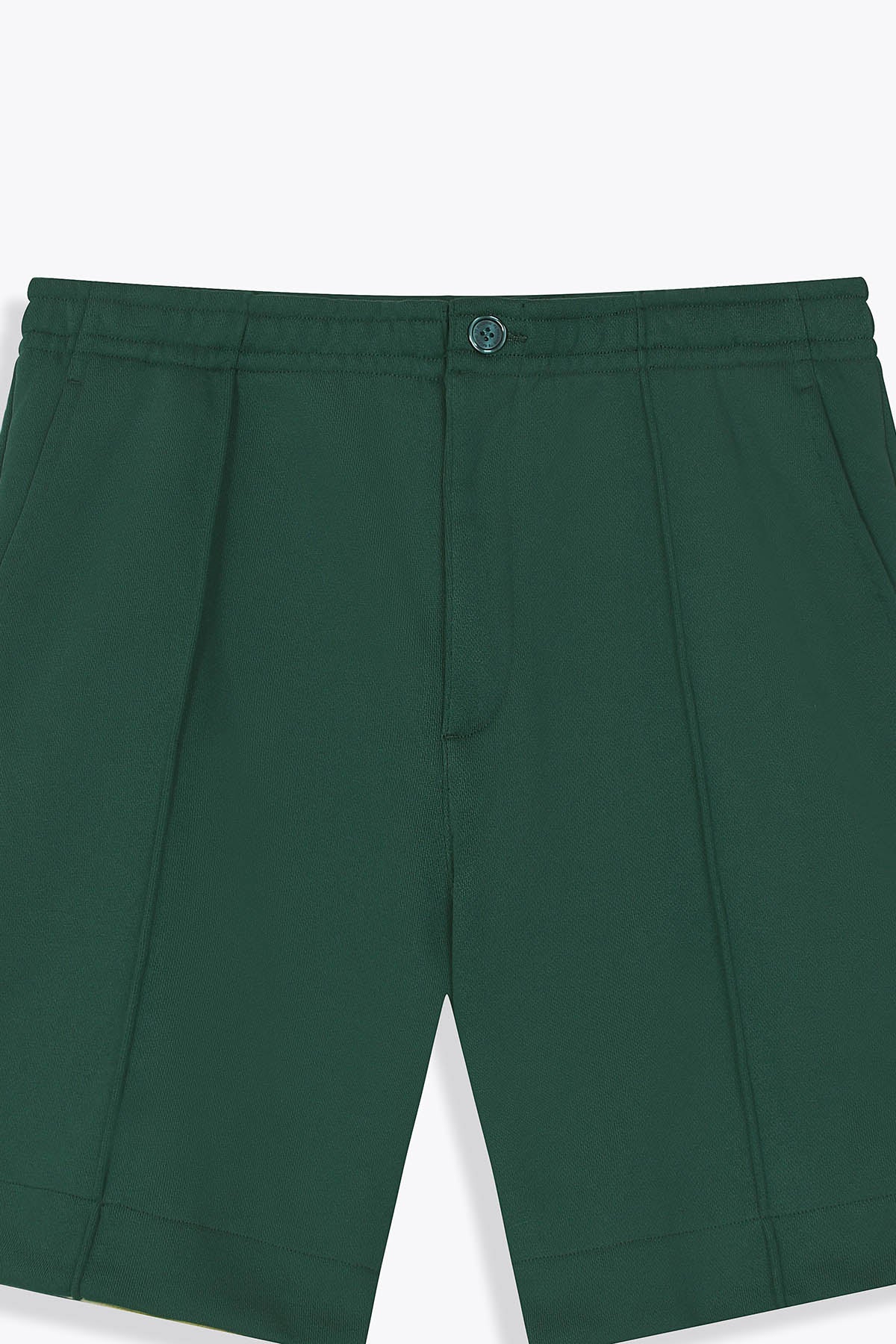 Détail taille Bermuda vert royal laine homme " Asian Spleen" art by Skio x Galerie 75 