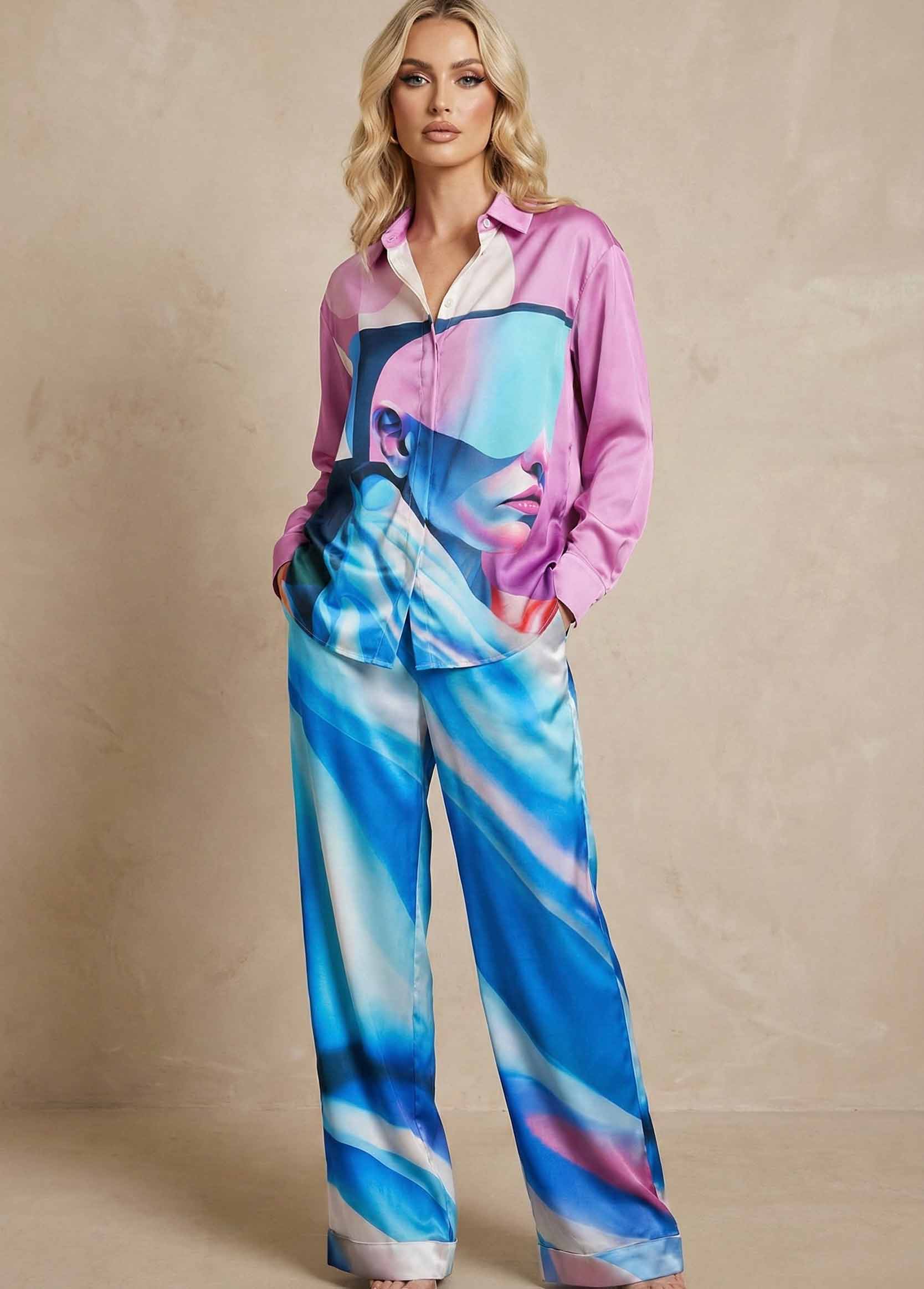 Pantalon femme  Galerie 75 GUERRIÈRE en Satin de Soie