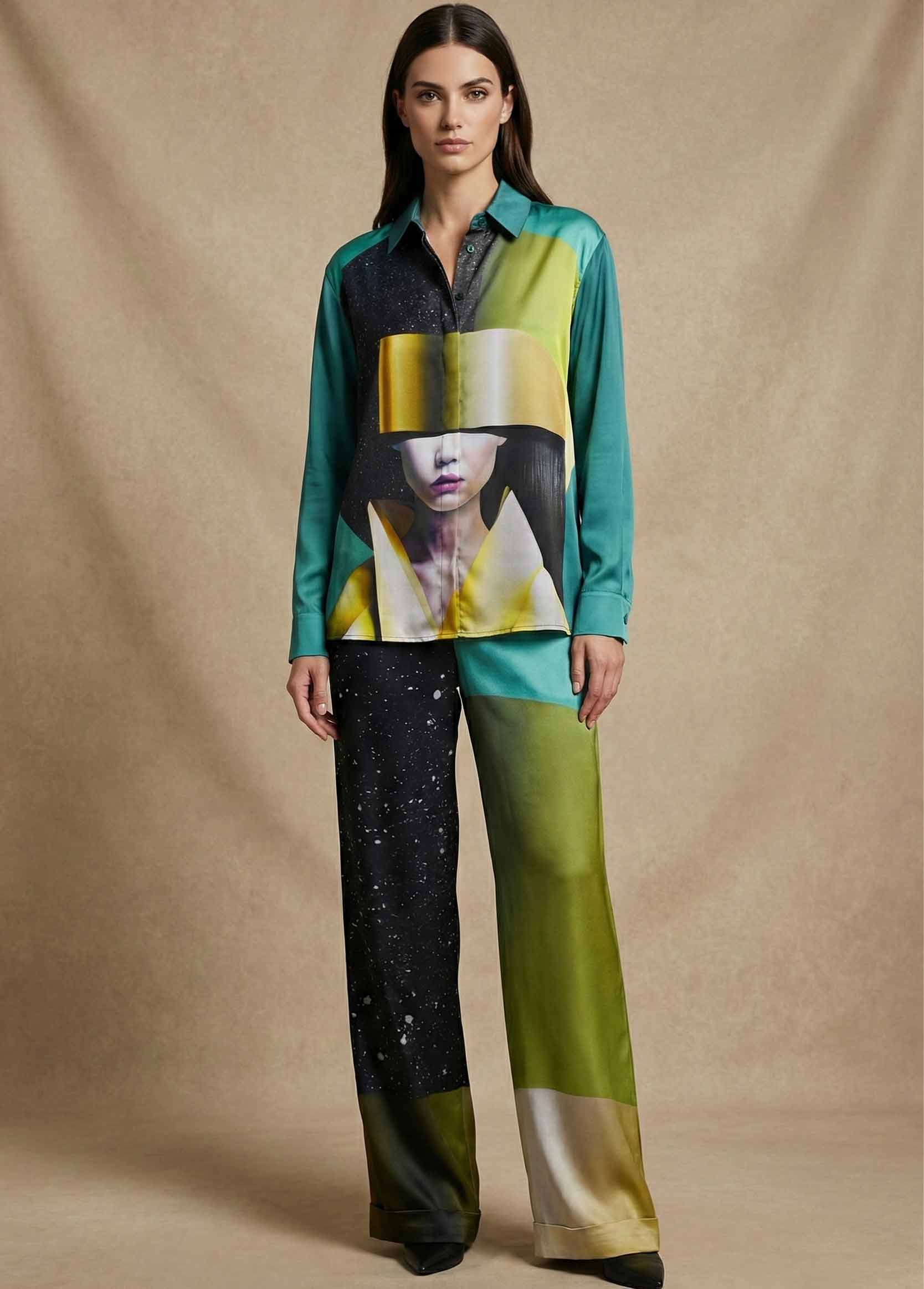 PANTALON FEMME SATIN DE SOIE GALERIE 75 ASIAN SPLEEN