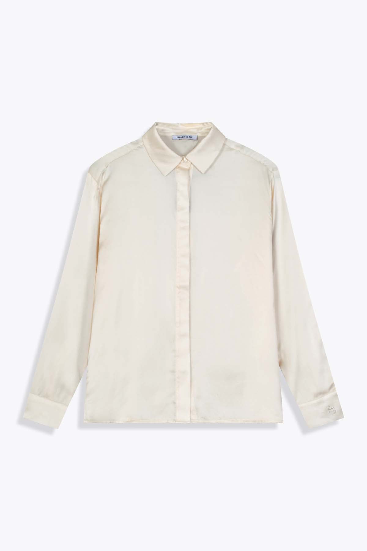 CHEMISE FEMMME SOIE BLANC CASSÉ MANCHES LONGUES G75