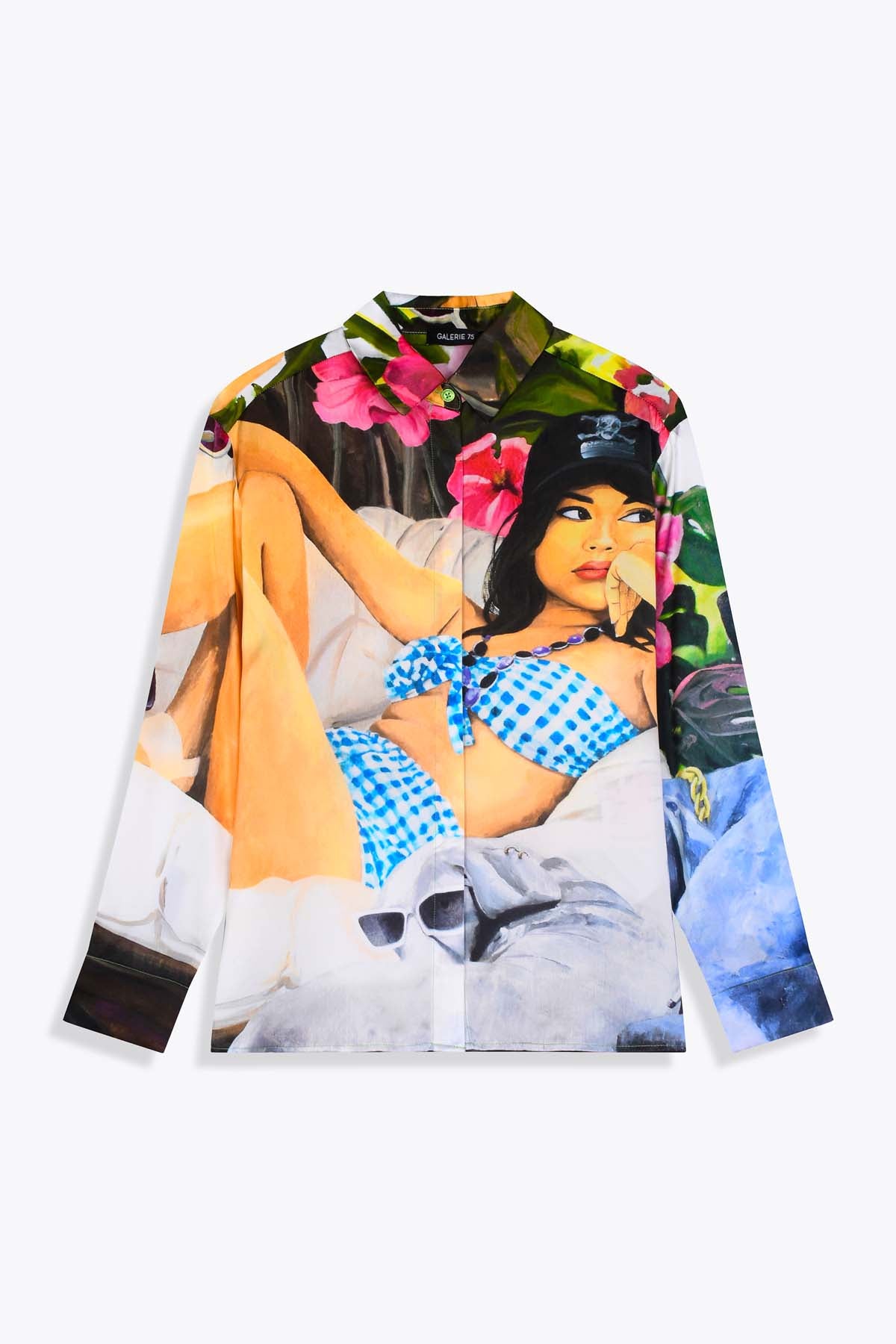 CHEMISE SOIE FEMME GALERIE 75 "CLOPE AU MUSEAU" MANCHE LONGUES