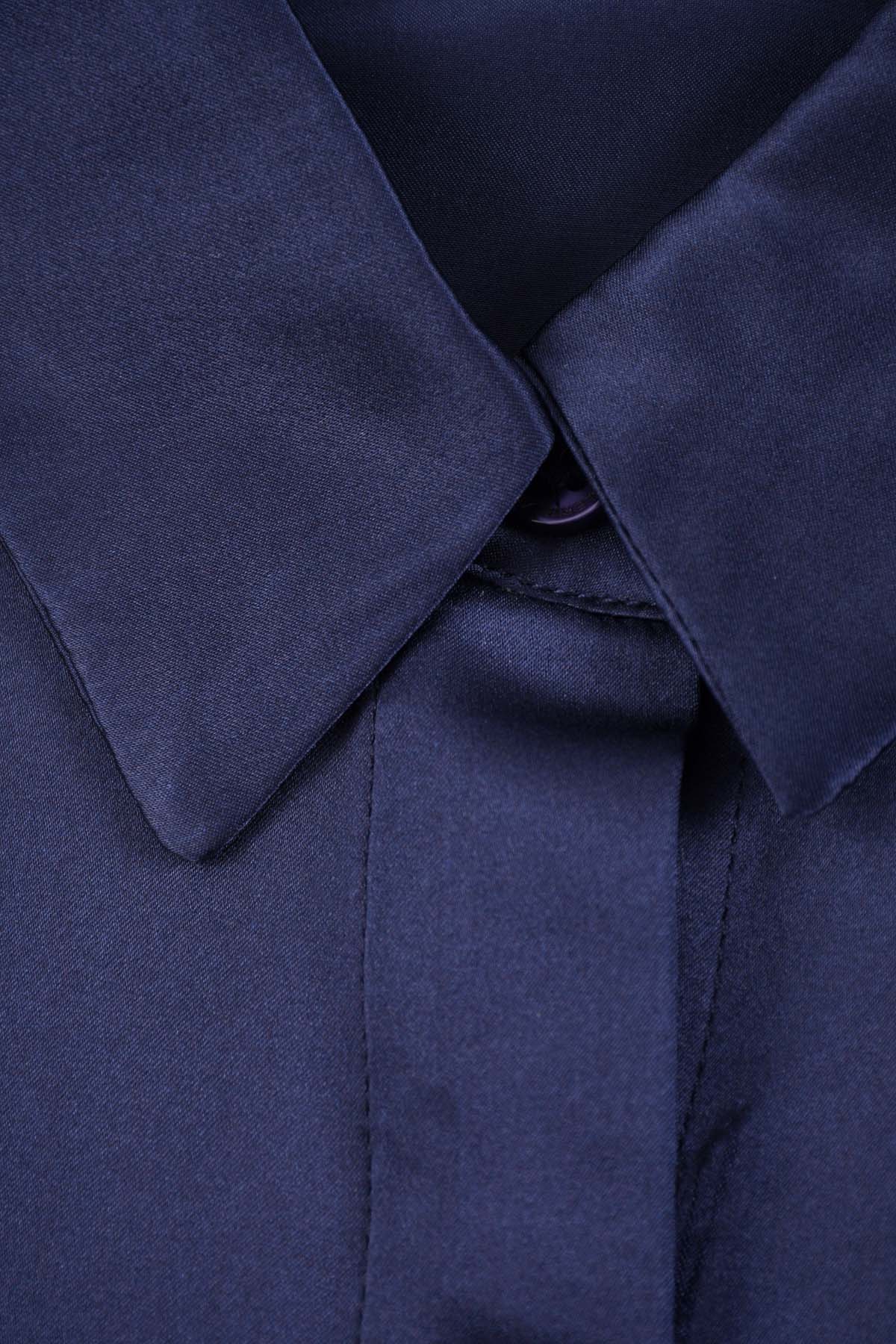 COL CHEMISE FEMME MANCHES LONGUES BLEU NAVY G75