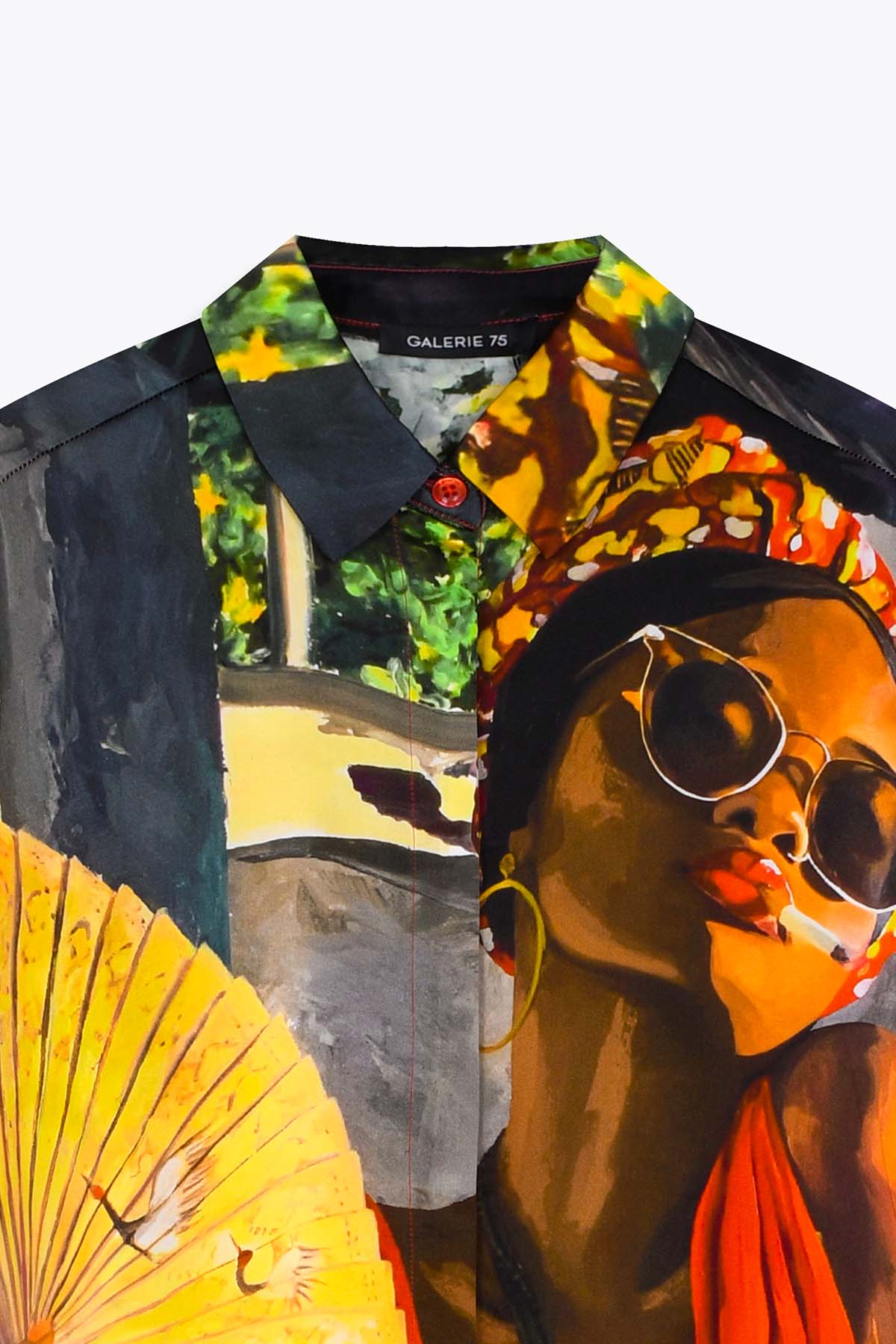 COL CHEMISE FEMME SOIE GALERIE 75 "DIVA LA KOUR" MANCHES LONGUES