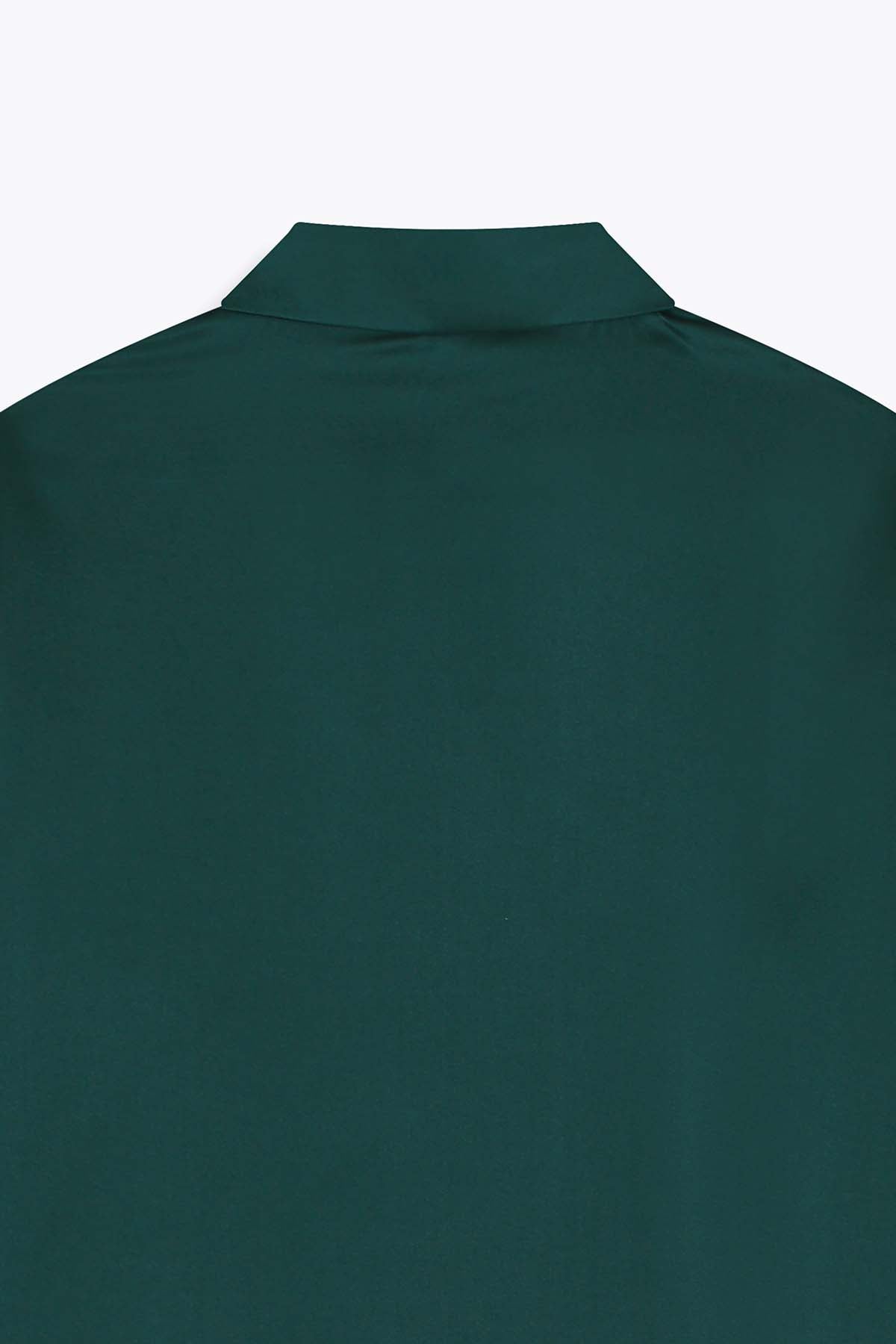 COL DOS CHEMISE FEMME SOIE VERT ROYAL MANCHES LONGUES G75