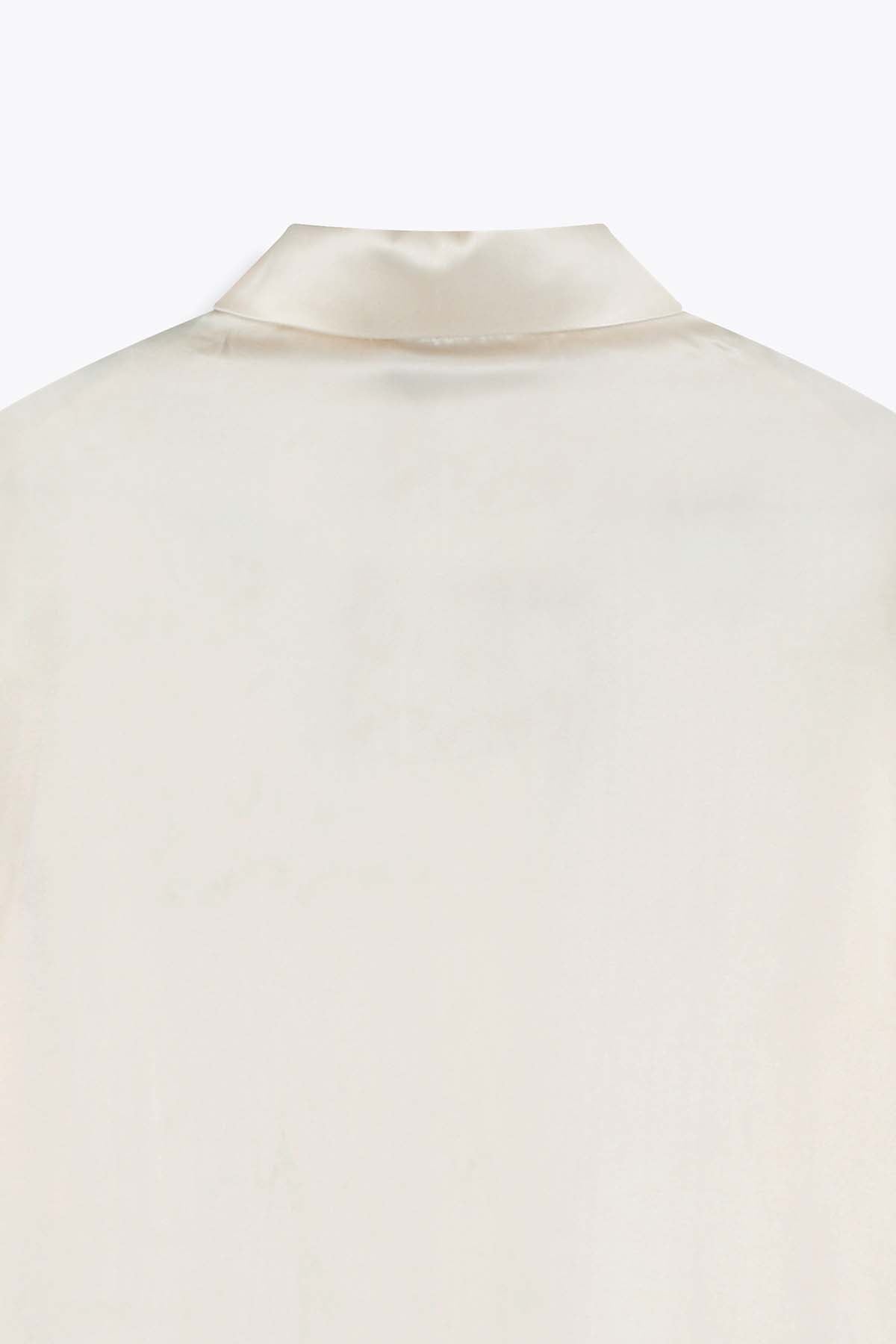 COL DOS CHEMISE FEMMME SOIE BLANC CASSÉ MANCHES LONGUES G75