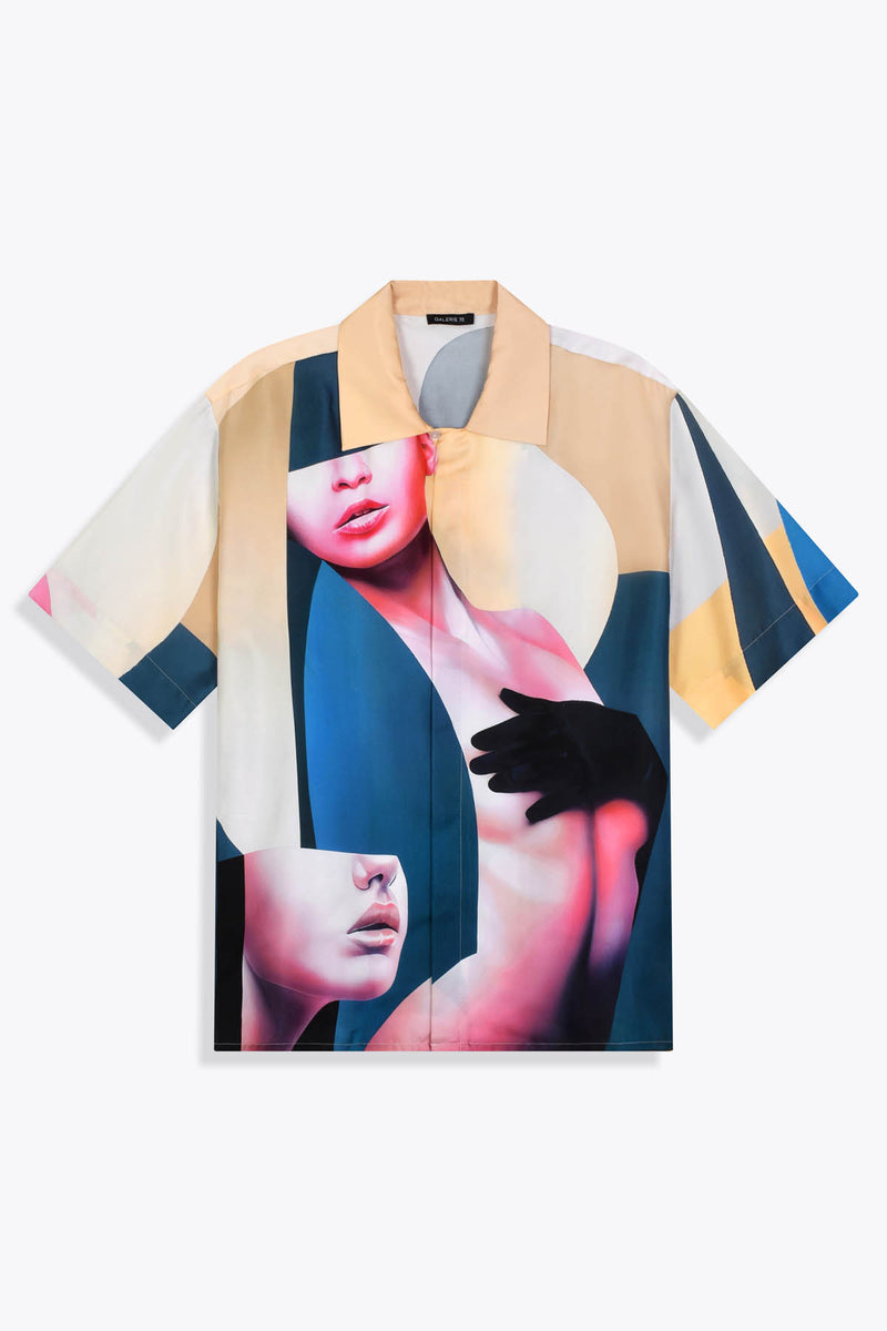 Chemise Homme soie manches courtes les amazones by Skio x Galerie 75