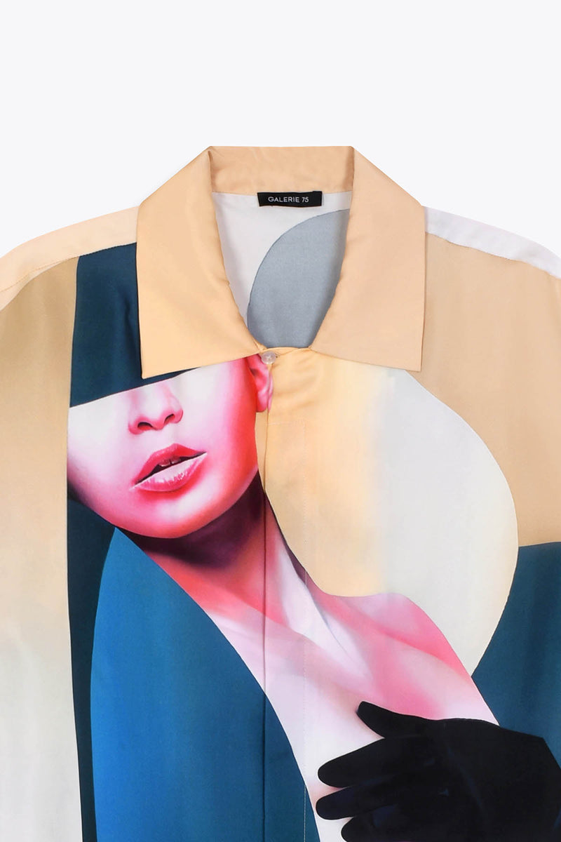 Col italien Chemise Homme soie manches courtes les amazones by Skio x Galerie 75