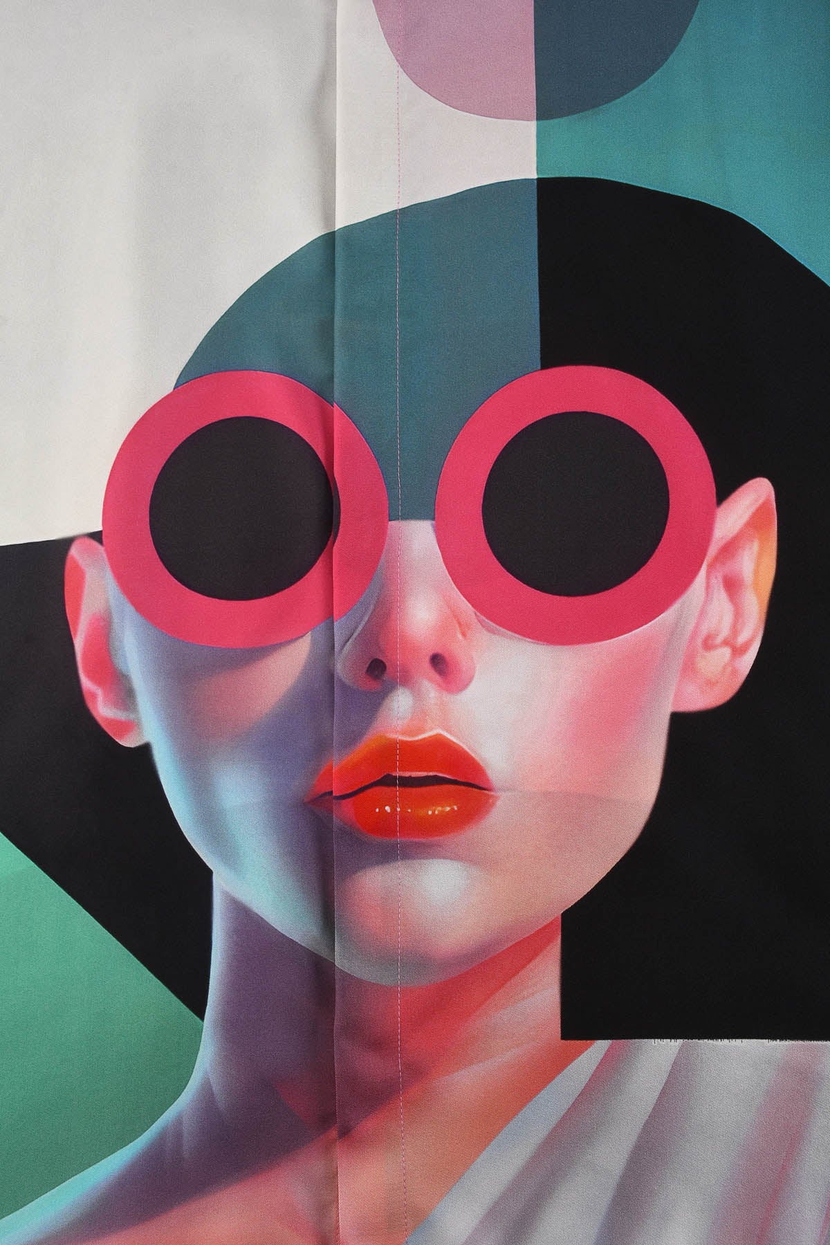 Zoom visuel Chemise homme en soie manches longues : Œuvre “Art Déco” de Skio x Galerie 75