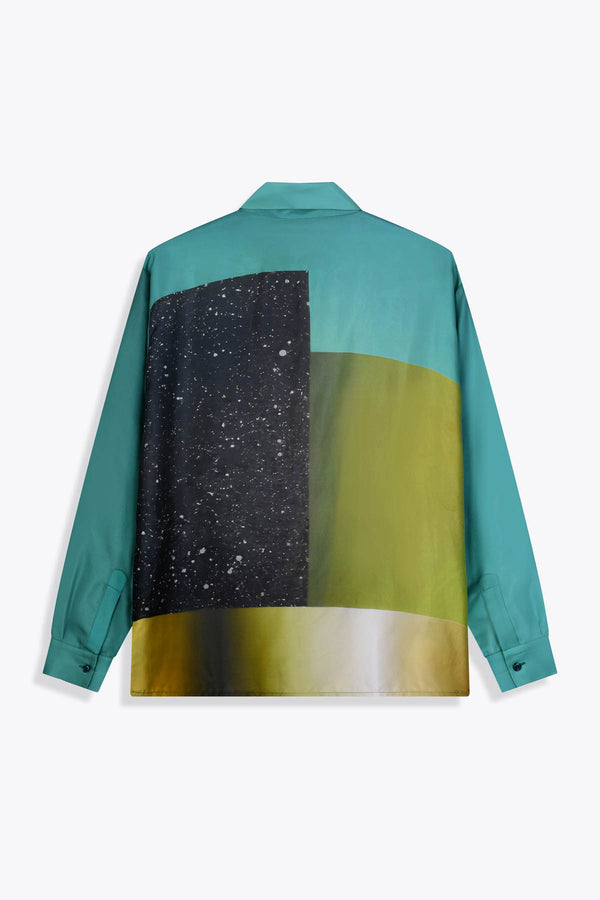 Vue de dos Chemise homme en soie manches longues : Œuvre “Asian Spleen” de Skio x Galerie 75