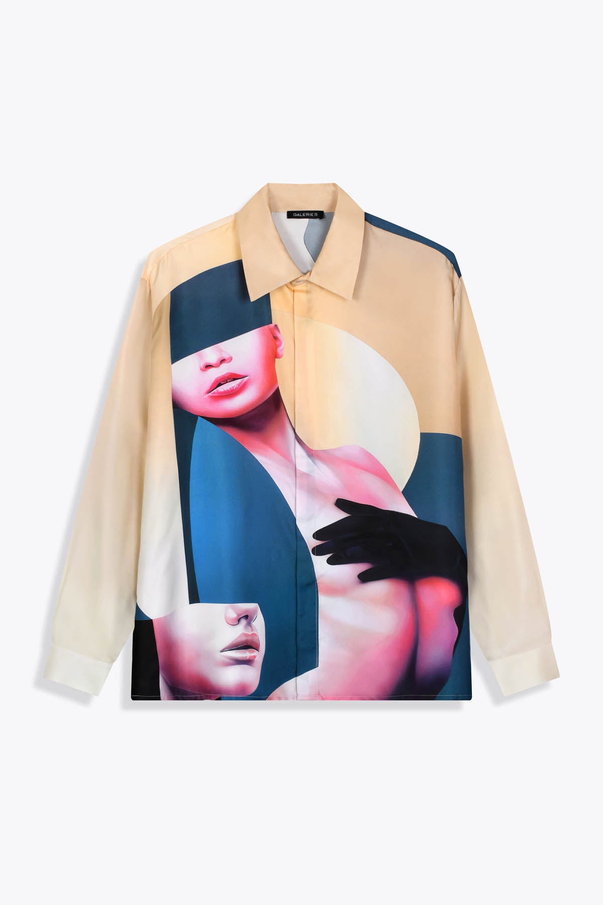 Chemise homme en soie manches longues : Œuvre “Les Amazones” de Skio x Galerie 75