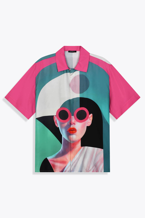 Chemise homme soie manches courtes "ARTDECO" Skio x Galerie 75 