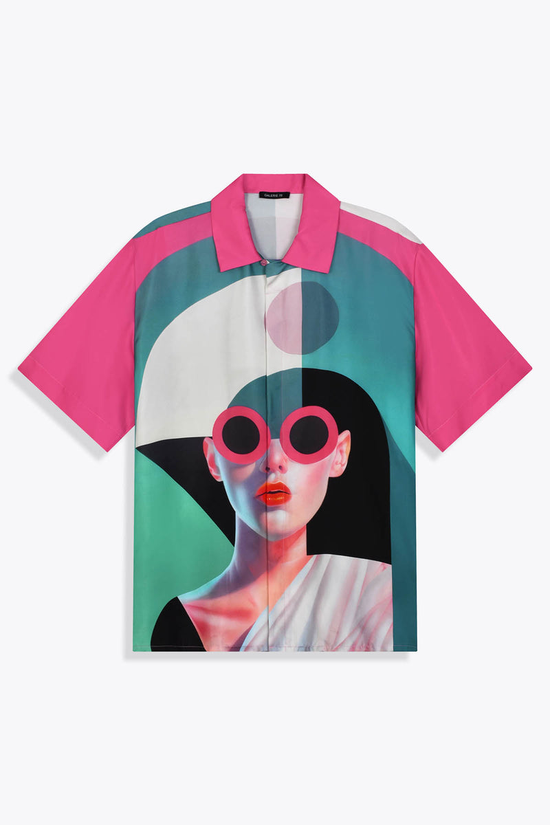 Chemise homme soie manches courtes "ARTDECO" Skio x Galerie 75 