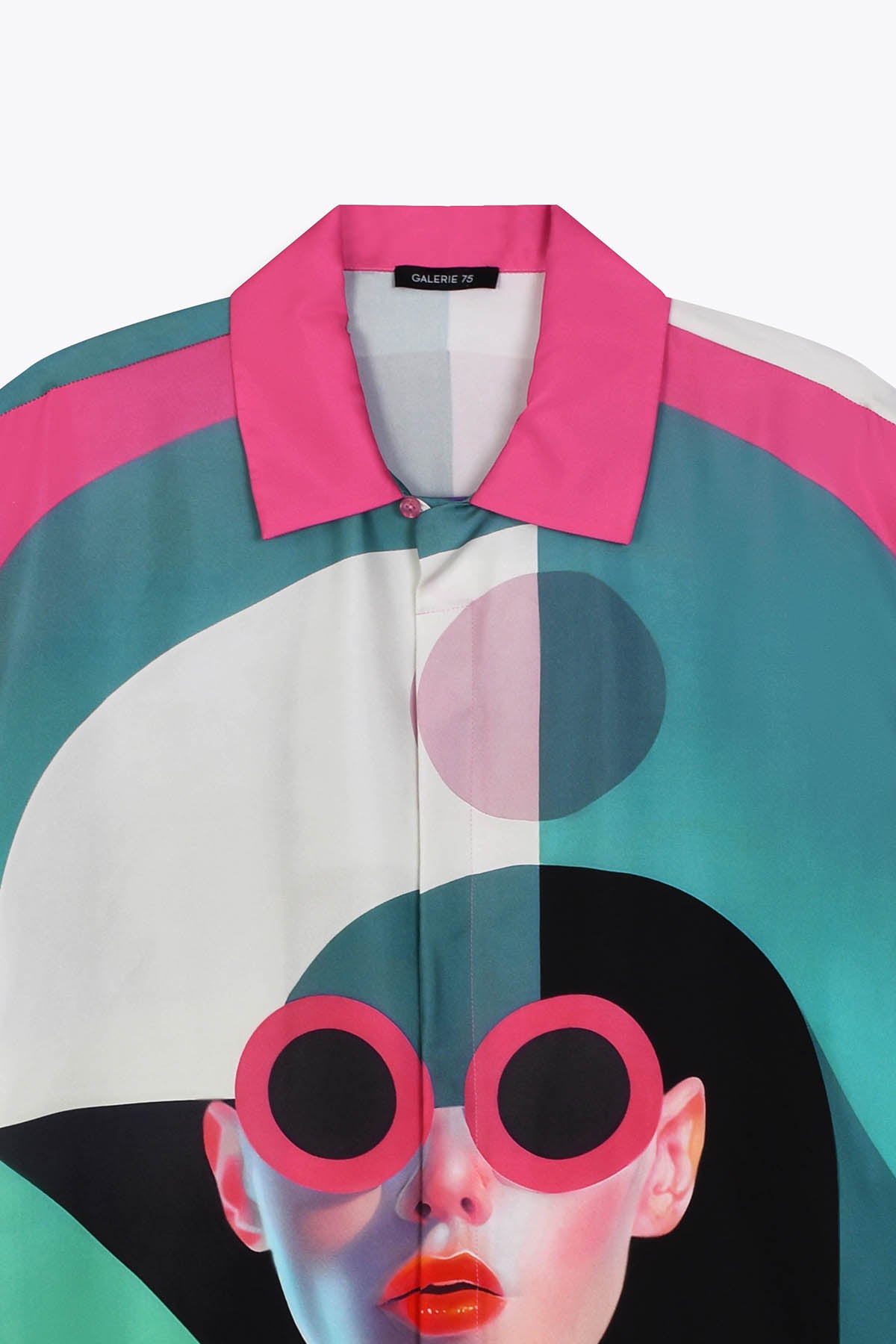 Col italien Chemise homme soie manches courtes "ARTDECO" Skio x Galerie 75 