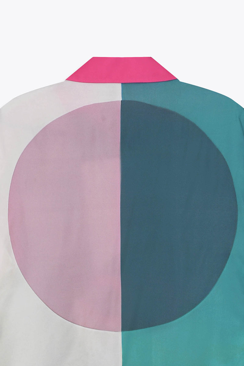 Vue col dorsal Chemise homme soie manches courtes "ARTDECO" Skio x Galerie 75 