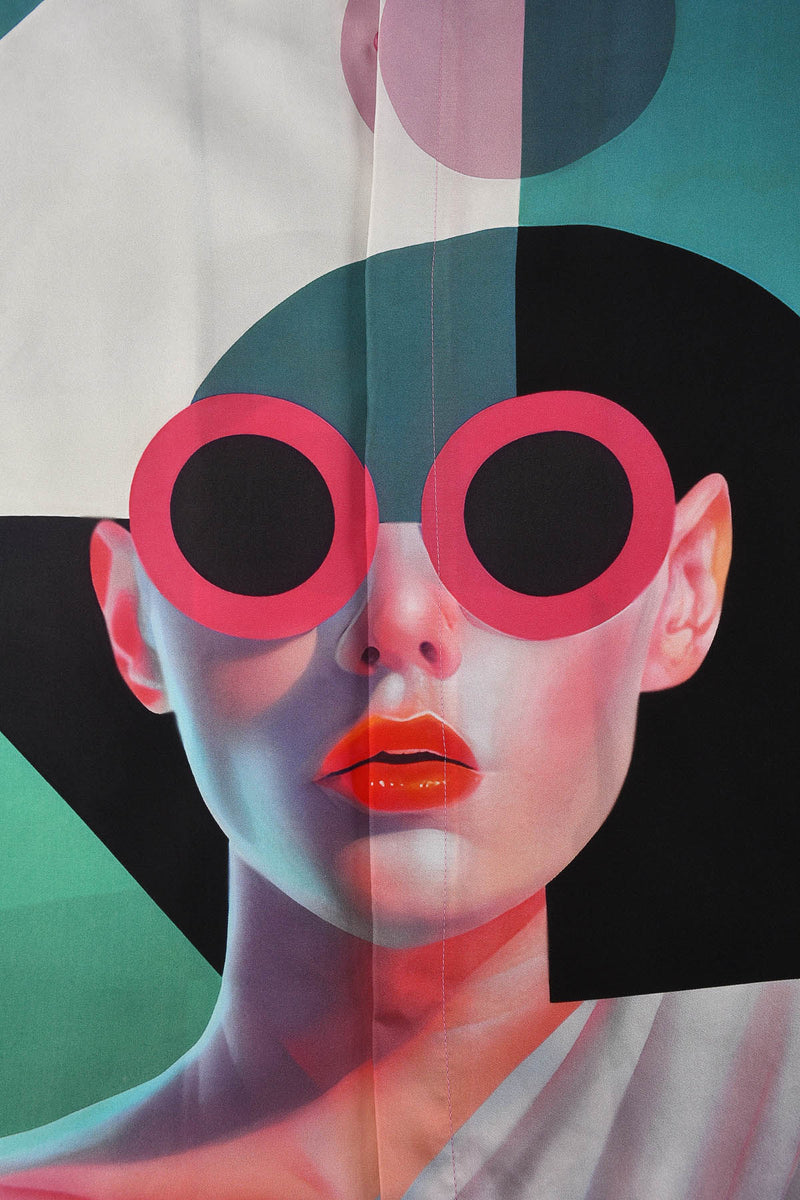 Détail visuel Chemise homme soie manches courtes "ARTDECO" Skio x Galerie 75 