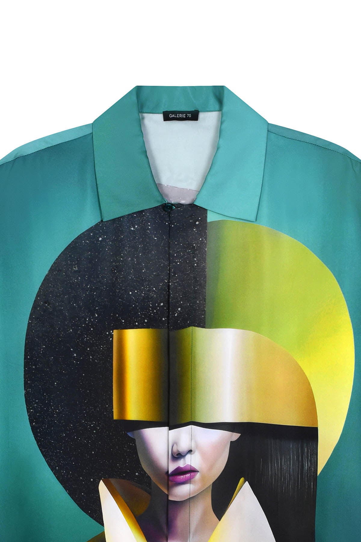 Col italien Chemise soie Homme manches courtes "Asian Spleen" Skio x Galerie 75