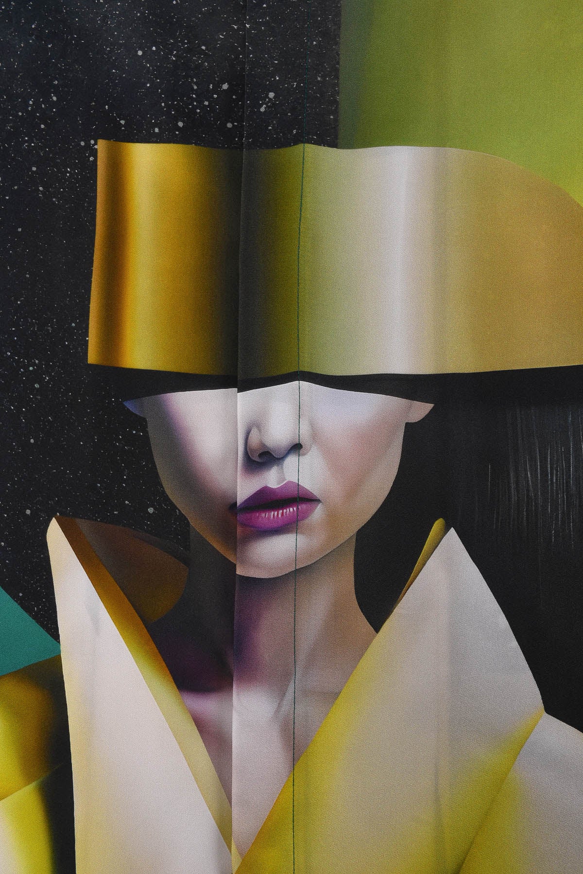 Zoom visuel Chemise soie Homme manches courtes "Asian Spleen" Skio x Galerie 75