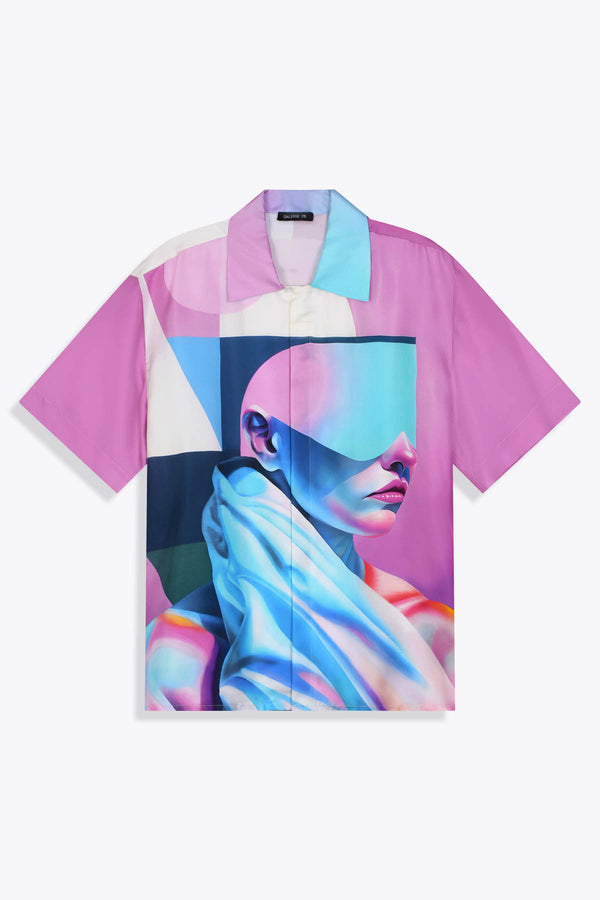 Chemise soie Homme manches courtes "Guerrière" Skio x Galerie 75