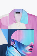 Col italien Chemise soie Homme manches courtes "Guerrière" Skio x Galerie 75