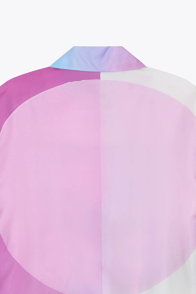 vue col de dos Chemise soie Homme manches courtes "Guerrière" Skio x Galerie 75