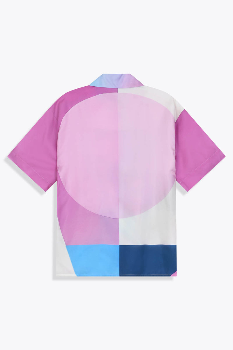 Vue de dos Chemise soie Homme manches courtes "Guerrière" Skio x Galerie 75