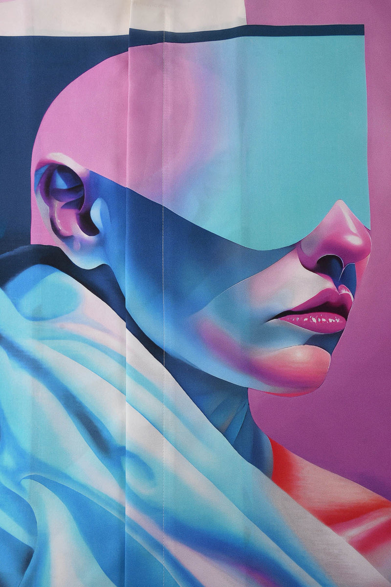 Zoom visuel Chemise soie Homme manches courtes "Guerrière" Skio x Galerie 75