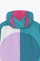 Coupe-vent réversible blanc  Œuvre “Art Déco” de Skio x Galerie 75 détail capuche de dos 