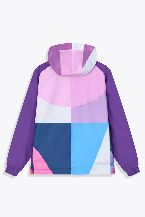 Coupe-vent réversible imperméable bleu marine avec Œuvre “Guerrière” de Skio x Galerie 75  dos