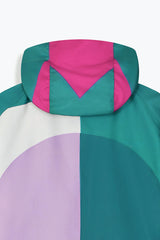 Coupe-vent réversible rose Œuvre “Artdéco” de Skio x Galerie 75  capuche de dos 