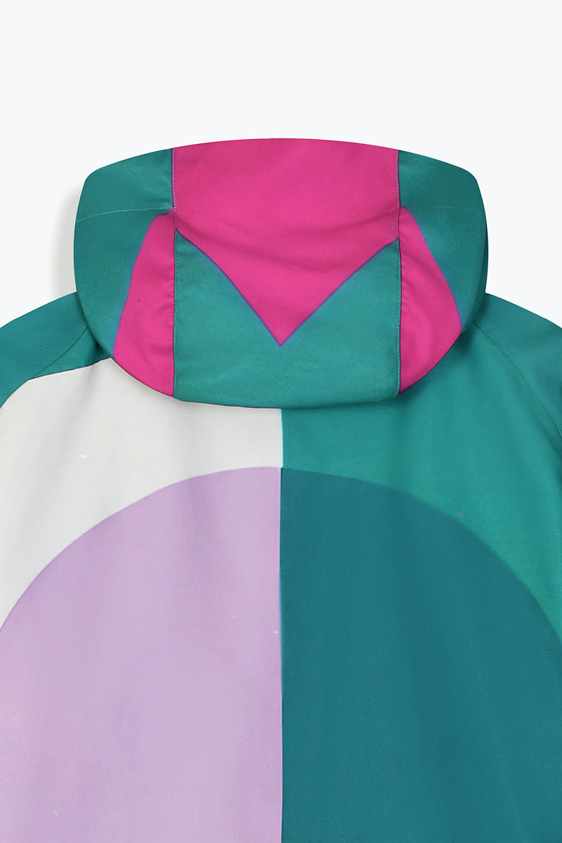 Coupe-vent réversible rose Œuvre “Artdéco” de Skio x Galerie 75  capuche de dos 