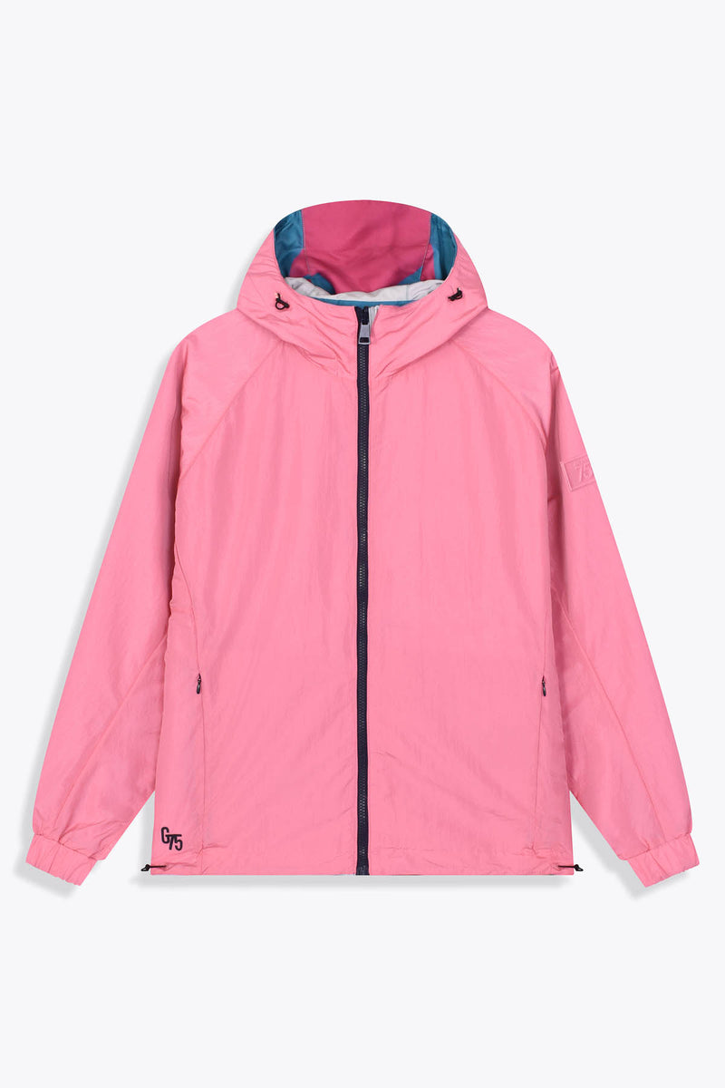 Coupe-vent réversible rose Œuvre “Artdéco” de Skio x Galerie 75 face version rose