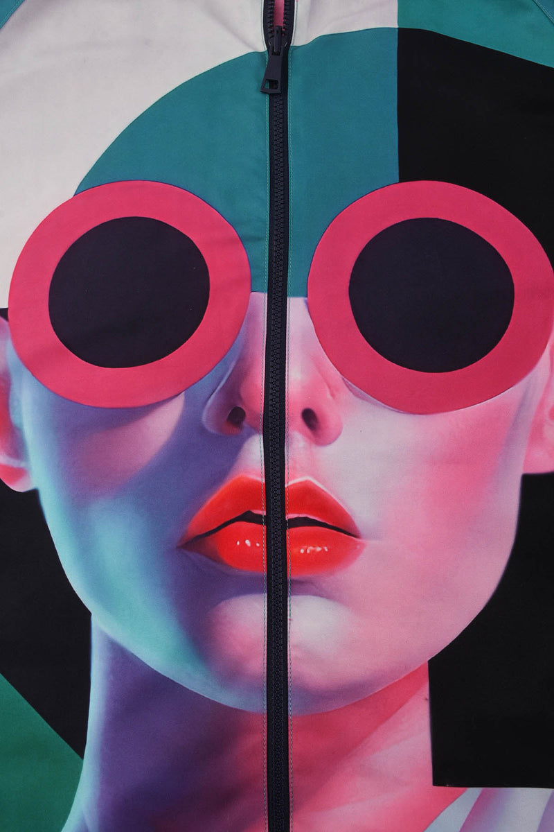 Coupe-vent réversible rose Œuvre “Artdéco” de Skio x Galerie 75  visuel