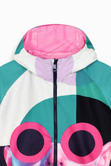 Coupe-vent réversible rose Œuvre “Artdéco” de Skio x Galerie 75 zoom capuche art 