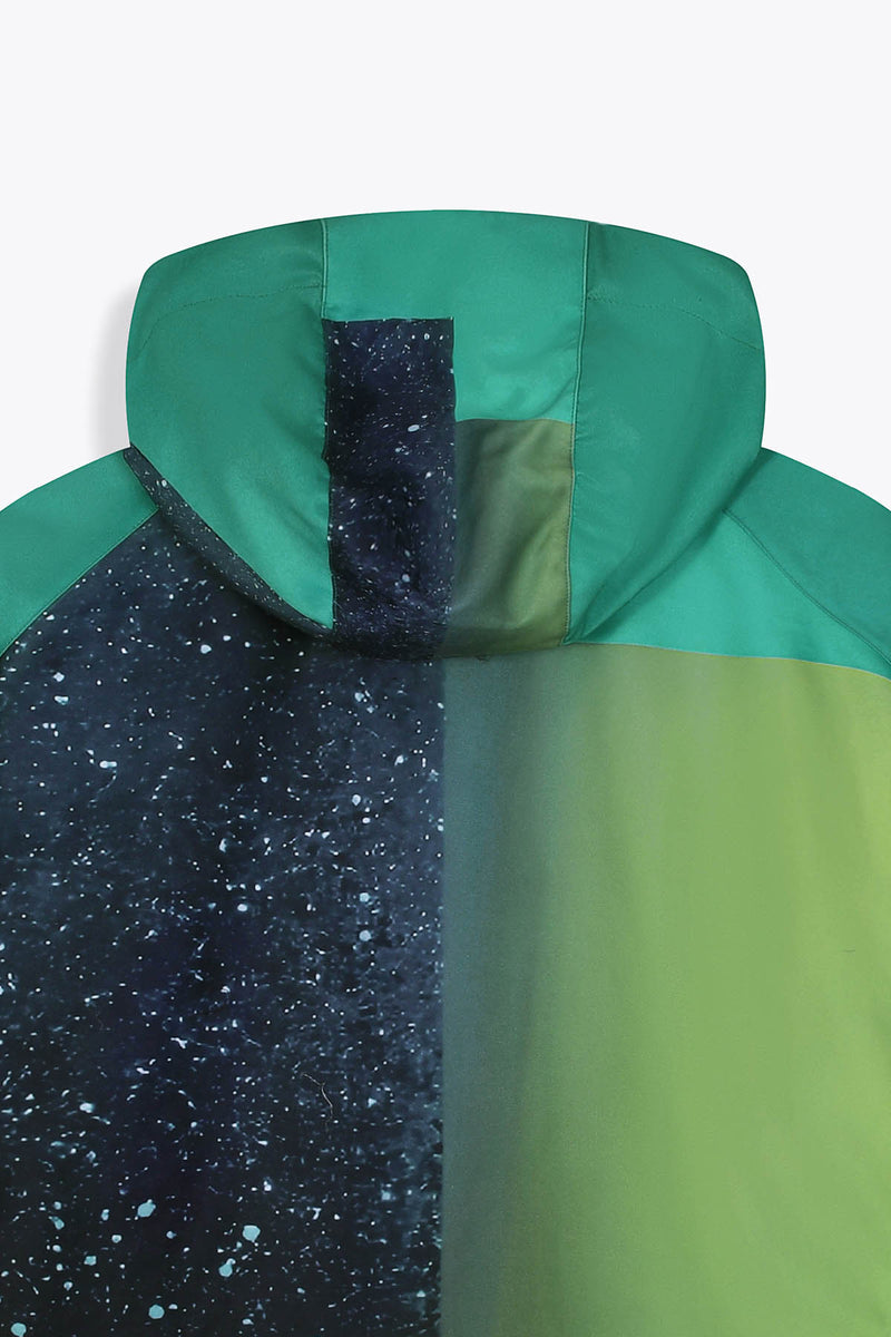 Coupe-vent réversible (zip orange) et face Œuvre “Asian Spleen” de Skio x Galerie 75 capuche dos