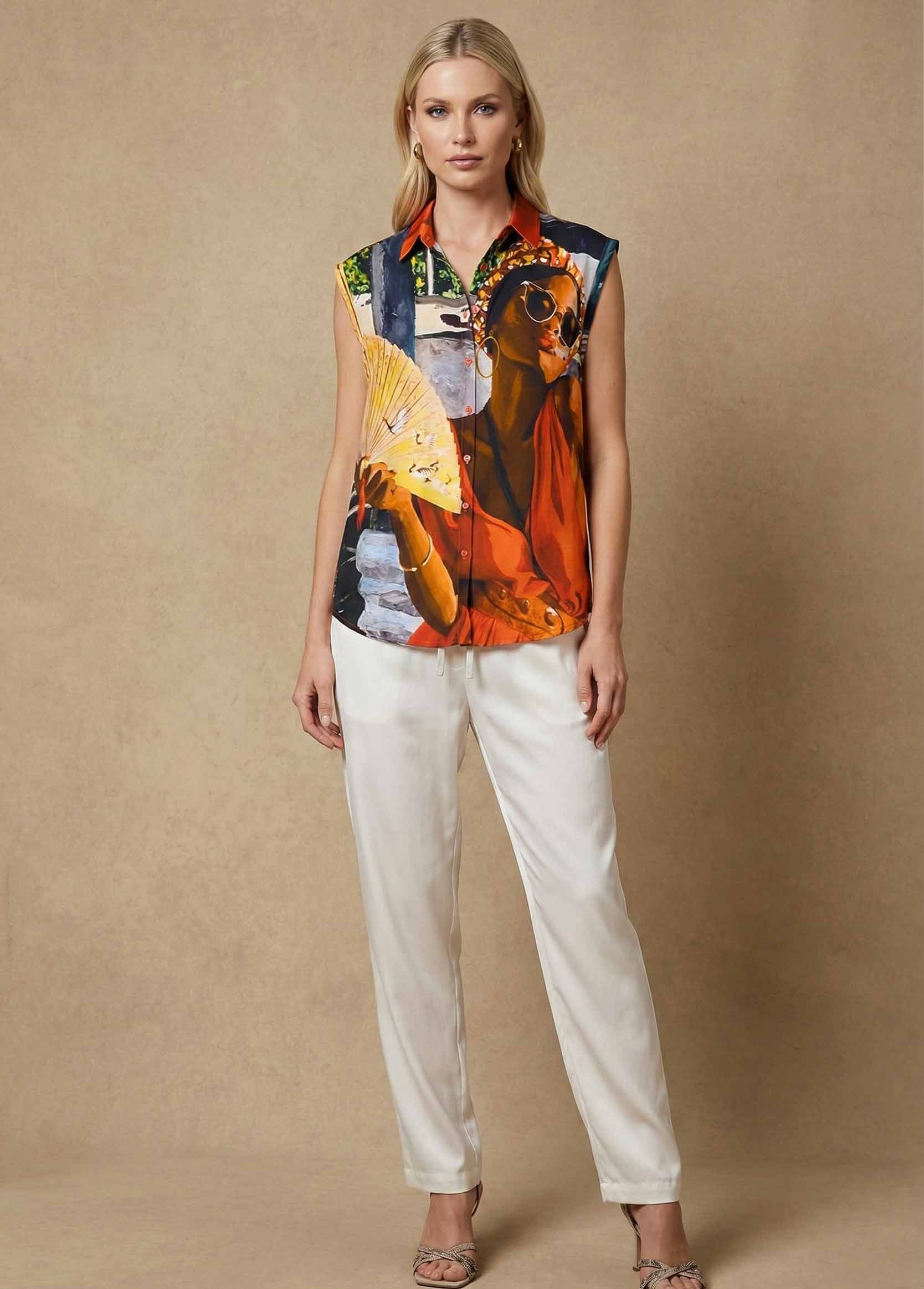 MANNEQUIN PORTE DIVALAKOURSILKWOMANSHIRTFACE