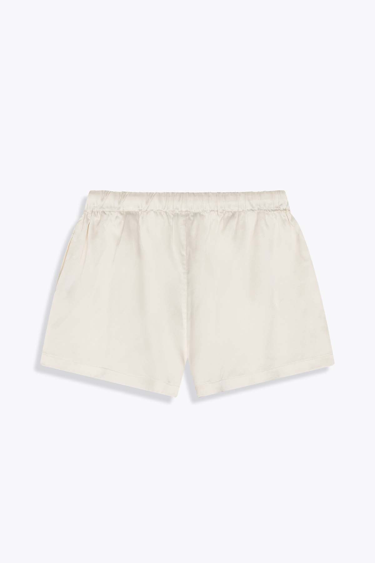 DOS Short femme G75 en Satin de Soie blanc cassé