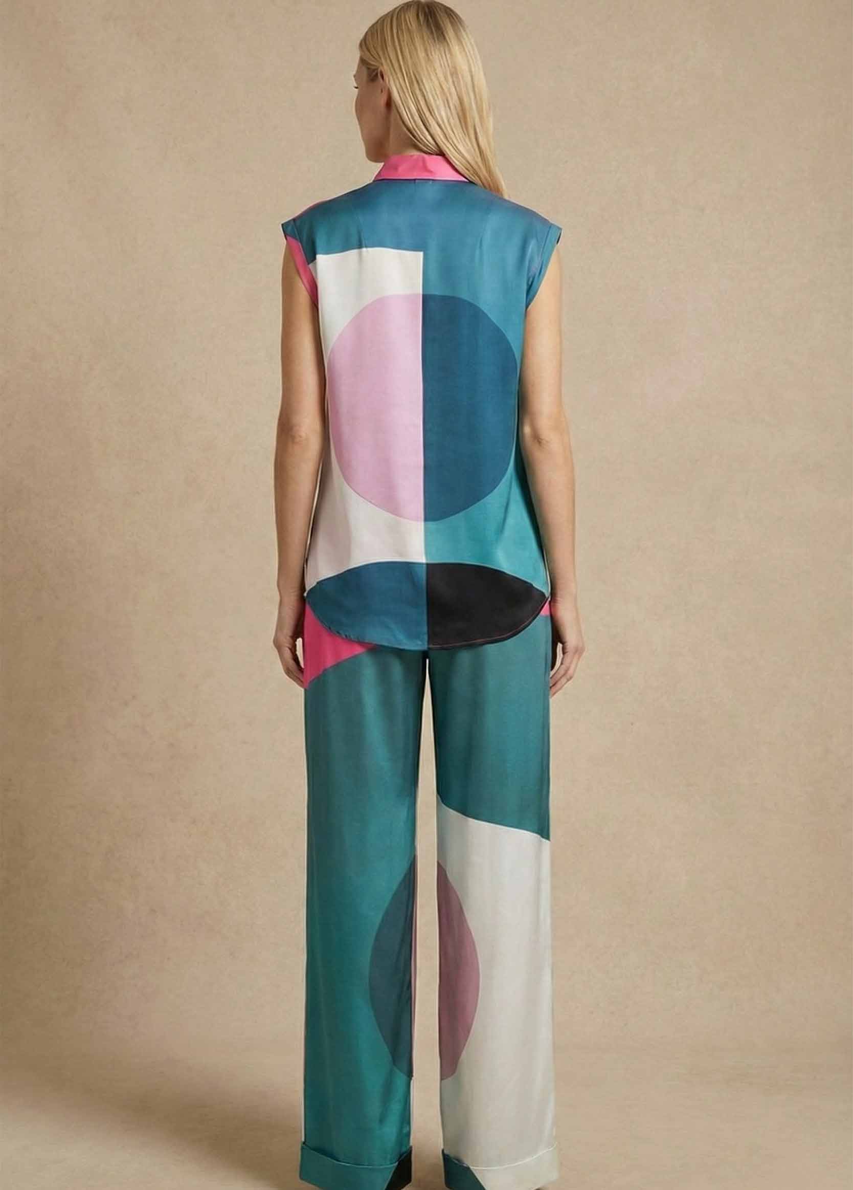 Pantalon femme Galerie 75 ARTDÉCO en Satin de Soie