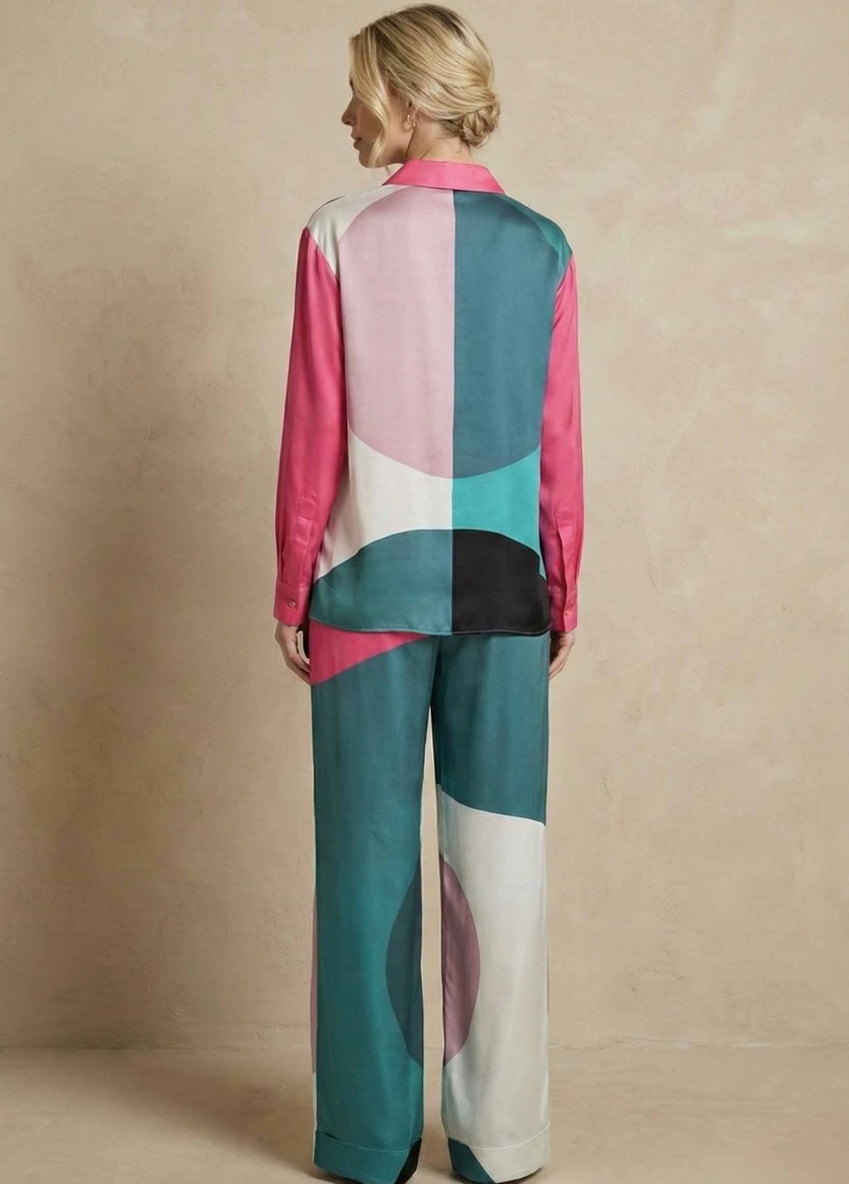 Pantalon femme Galerie 75 ARTDÉCO en Satin de Soie