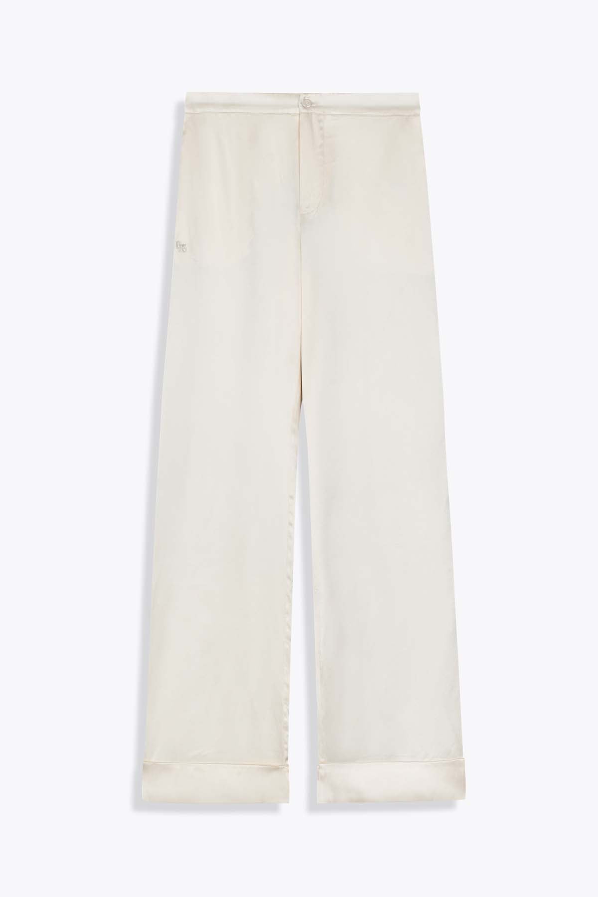 G75 PANTALON SOIE FEMME BLANC CASSÉ 