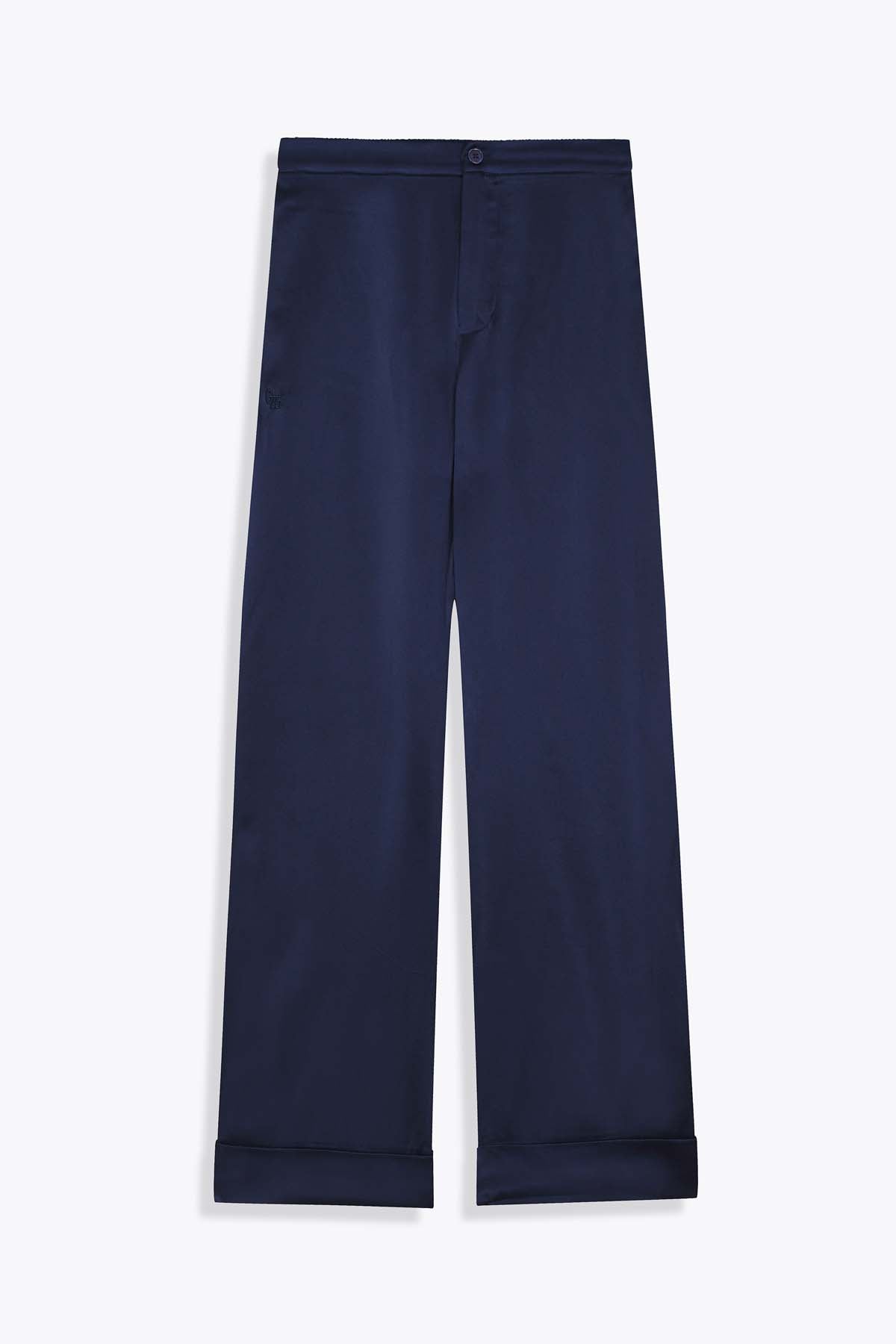 G75 pantalon femme soie bleu marine 