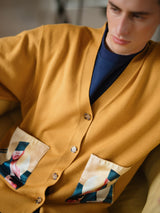 Cardigan Camel en cachemire et soie "Amazones"