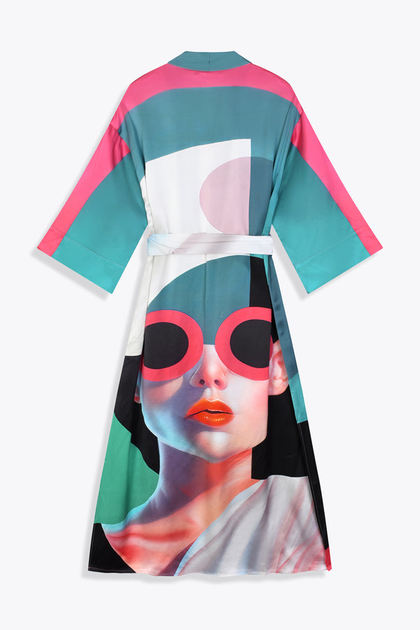 Vue dos Kimono soie femme Artdéco by Skio x Galerie 75