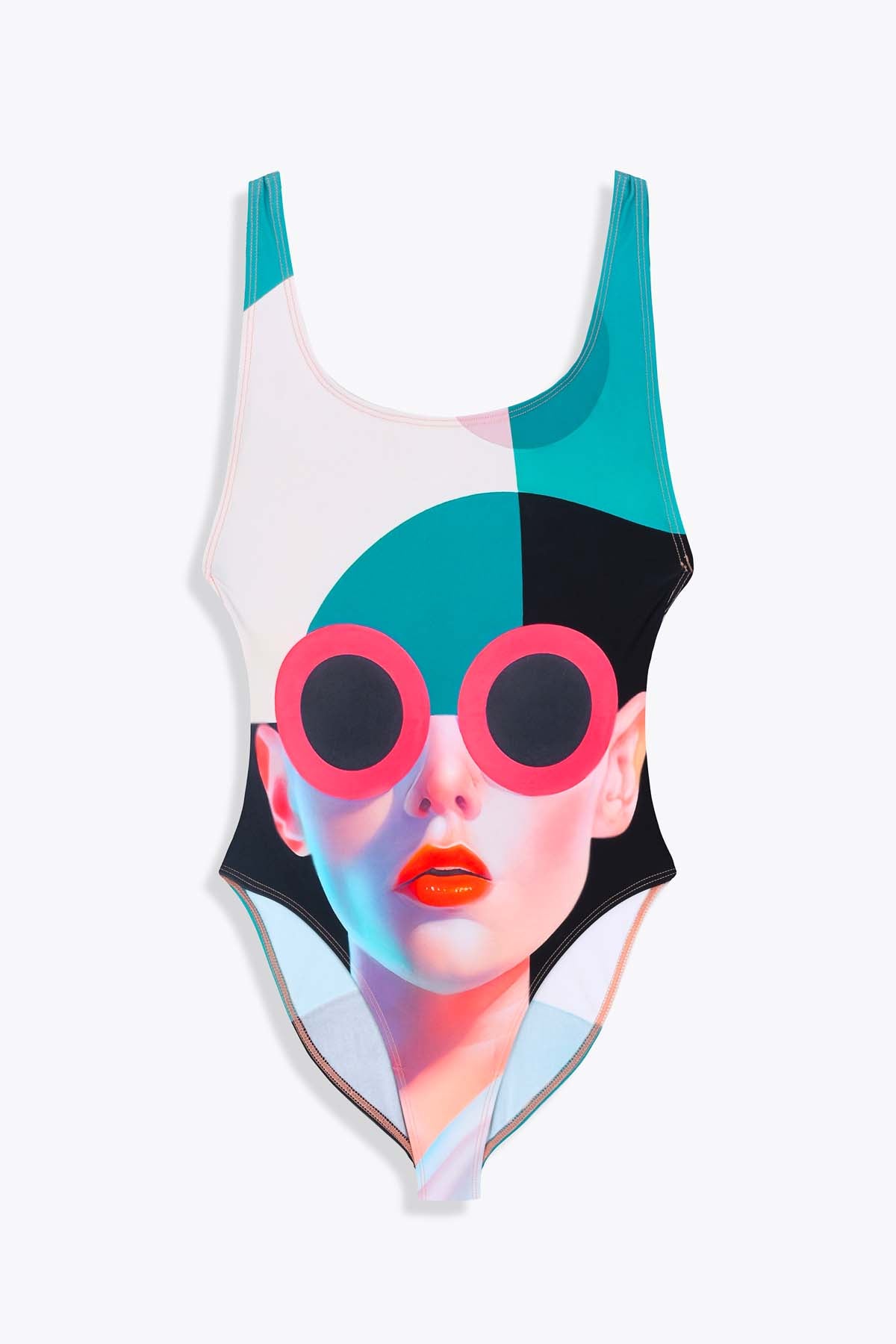 MAILLOT DE BAIN FEMME GALERIE 75 "ARTDÉCO" ÉCHANCRÉ DOS