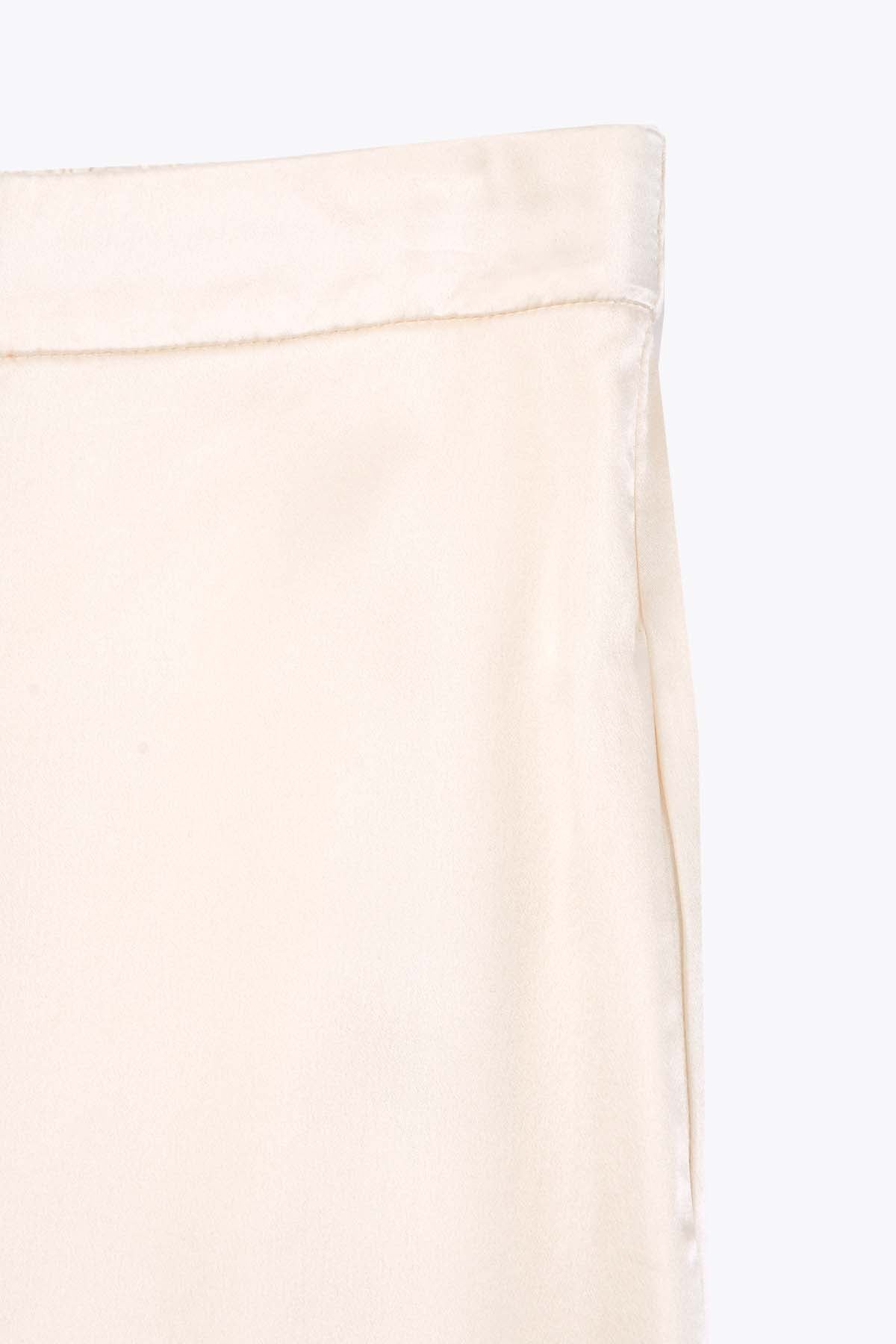 POCHE LATERALE G75 PANTALON SOIE FEMME BLANC CASSÉ 