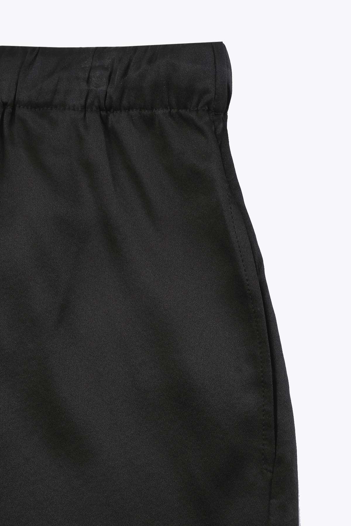POCHE LATÉRALE Short femme G75 en satin de soie noir